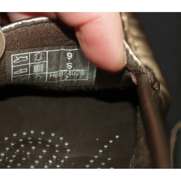 SAS Womens Metro Loafer Size 9 SLIM Bronze Gold Leather Bit Strap Flat Slip On - Picture 11 of 12